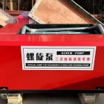 Compact pump labelled side and hopper in the factory