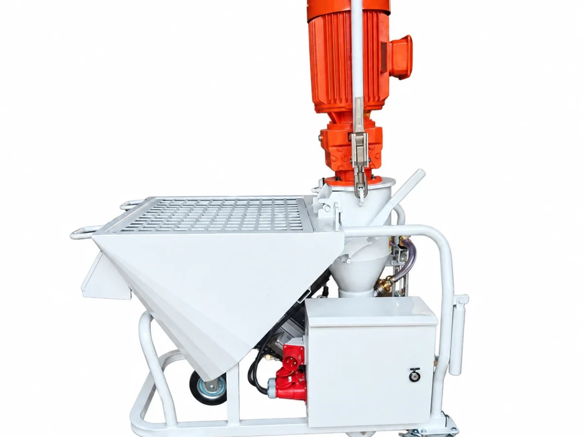 M10 mortar spraying machine on a white background