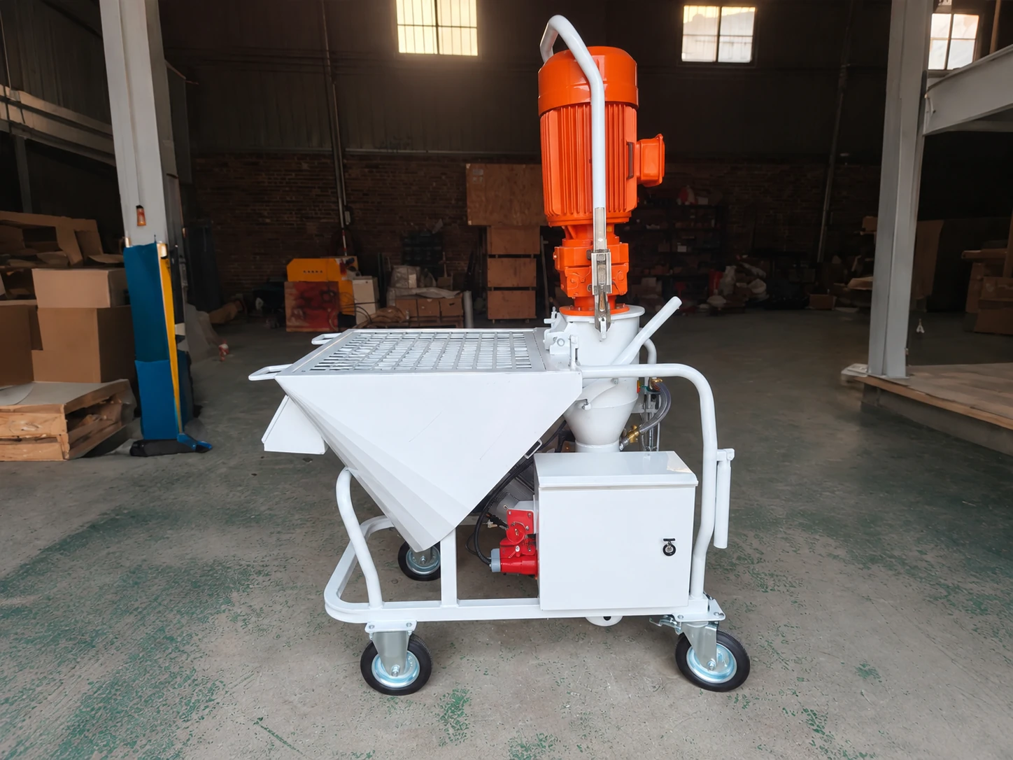 M10 motor and hopper-side factory view