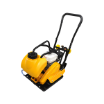 Yellow C90 plate compactor with water tank, engine and handle