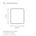 Base-plate footprint diagram, 460 by 515 millimetres