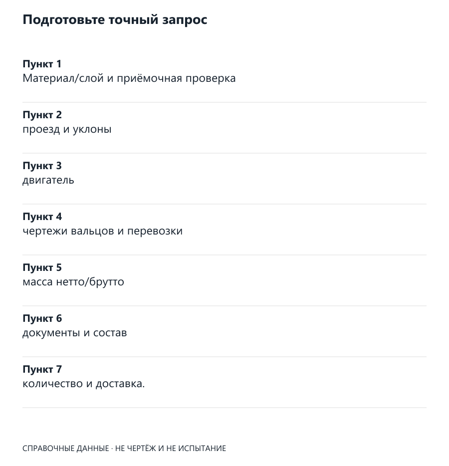 Данные для запроса