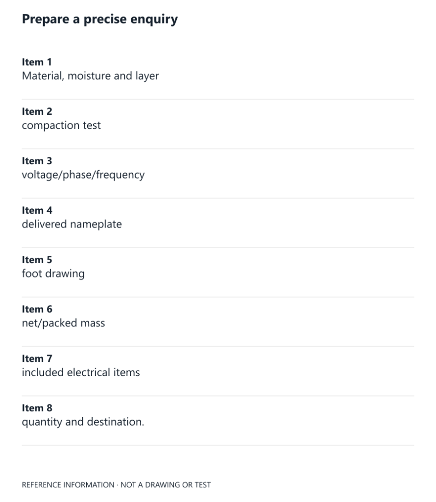 Enquiry checklist