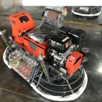 Ride-on trowel engine and rotor frame