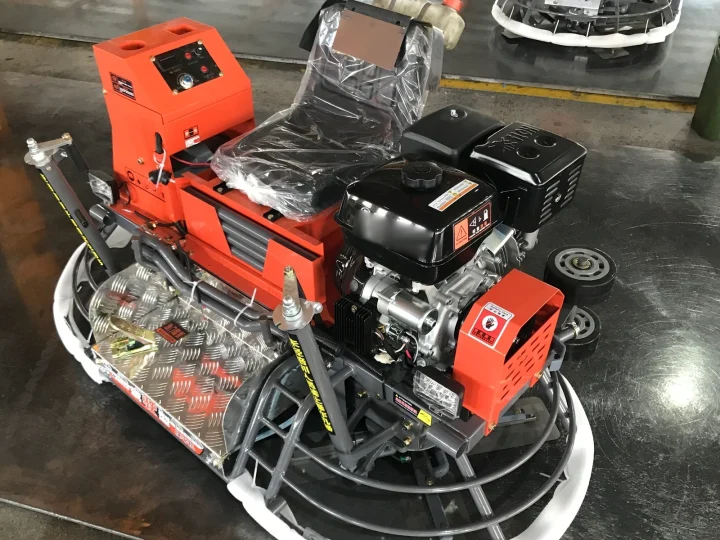 Ride-on trowel engine and rotor frame