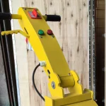 Upper control frame and handle connection — detail cropped from the source photograph, not another camera angle.