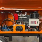 Open drive compartment in the workshop