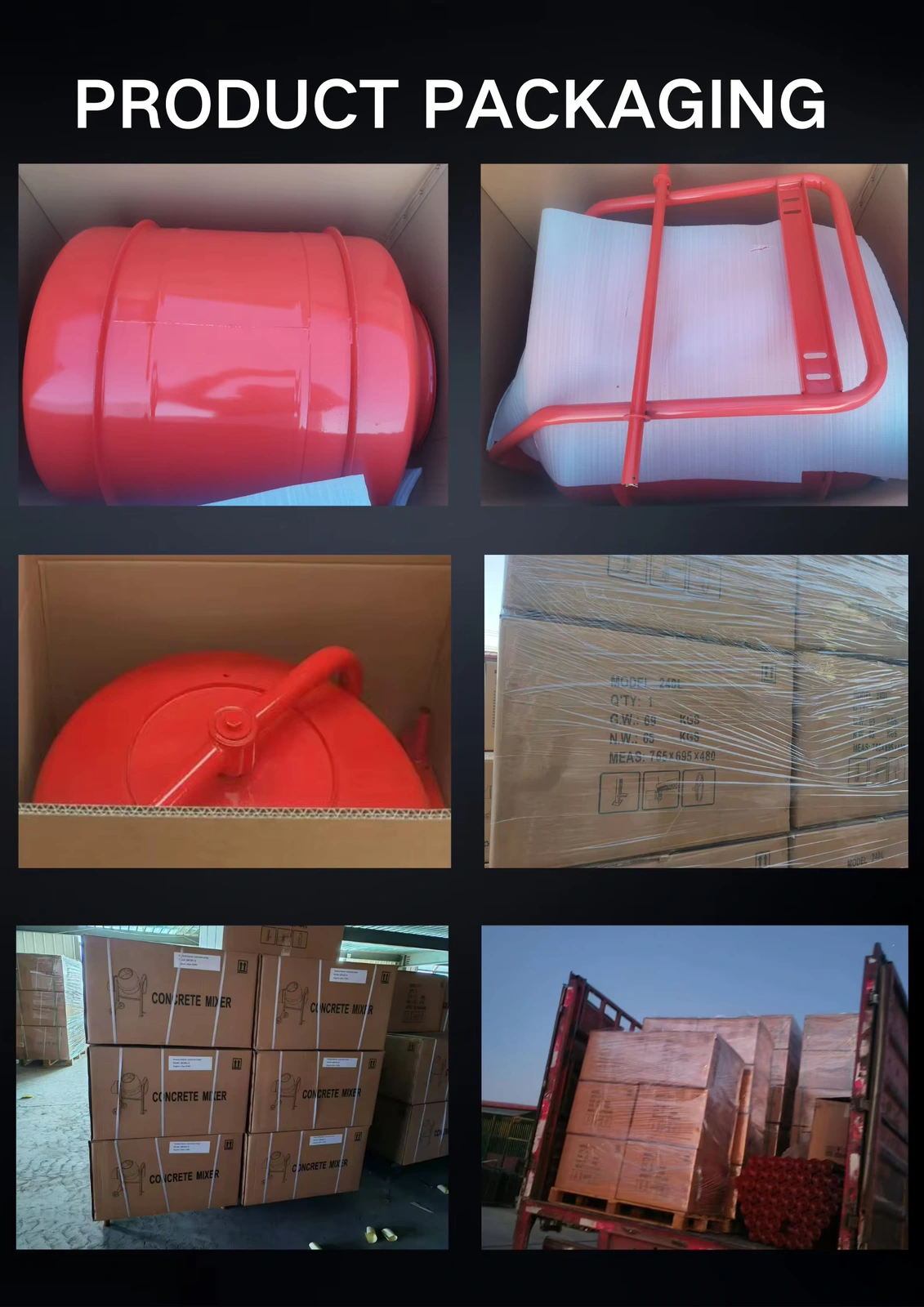 Supplier packing panel; agreed package may differ