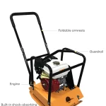C120 plate compactor, labelled component view