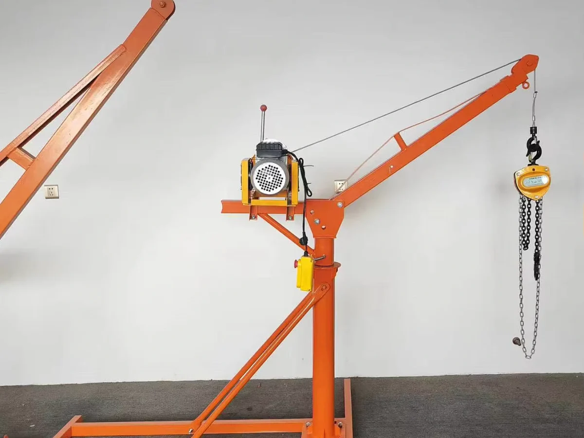 Jib crane frame, base and electric winch