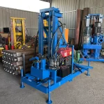 Rig rear and drilling-head view