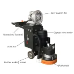 Source grinding and dust-handling layout