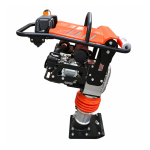 HCR130 tamping rammer, whole-machine source view with the orange housing and tamping foot; confirm the supplied engine version.