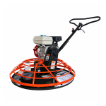 1000 mm walk-behind power trowel, whole-machine source view with the red guard cage; confirm the engine and blade set supplied.