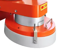 DC350 lower circular guard and mounting from the source illustration; internal tooling is not visible here.