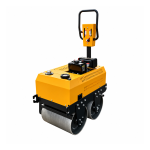 AL600 walk-behind double-drum roller, whole-machine source view with the exposed drum assembly and control handle.