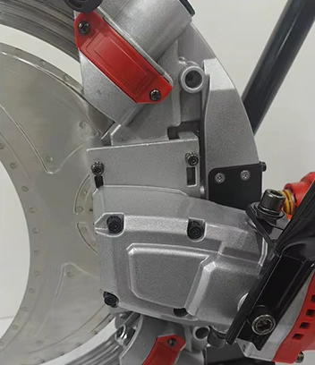 Drive housing and front handle joint, photographed close up.