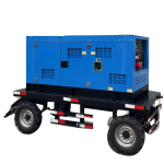 600A dual-station diesel welding generator, source wheeled-chassis view with the control panel and towing frame; chassis inclusion and road approval are not implied.