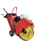 Q500-3 floor saw, whole-machine source view with the blade guard and support; confirm the supplied engine and blade configuration.