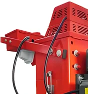 DC350 upper housing, slots and frame brackets from the source comparison illustration; not another machine or a new angle.