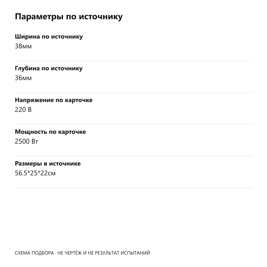 Справочные параметры